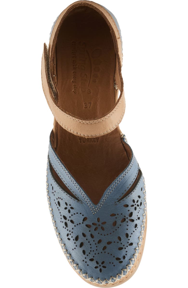 Spring Step Ezlyn Ankle Strap Wedge Pump, Alternate, color, Denim Multi