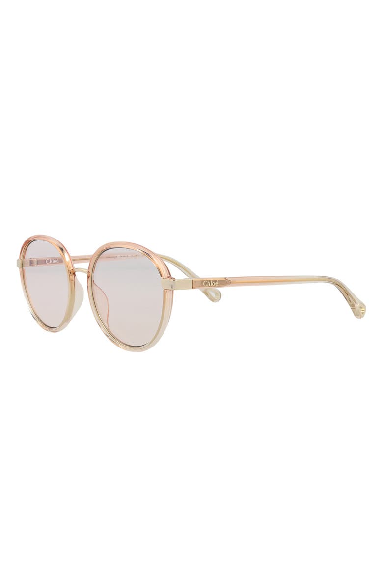 Chloé 51mm Fashion Round Sunglasses, Alternate, color, Orange Orange Transparent