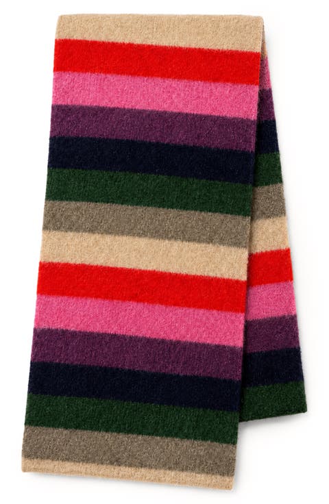 Multicolored Striped Knit Scarf