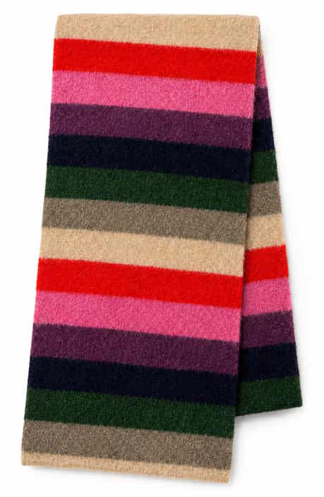 Multicolored Striped Knit Scarf