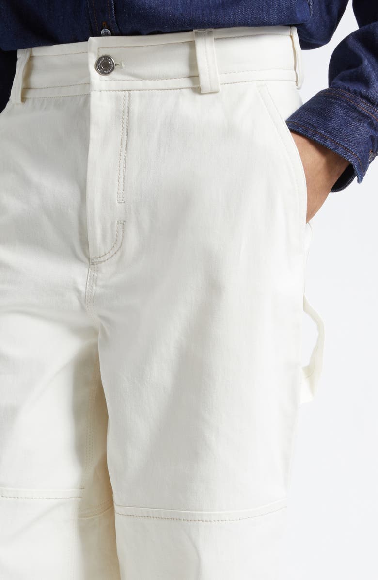 AMI PARIS Cotton Worker Pants, Alternate, color, Blanc Creme