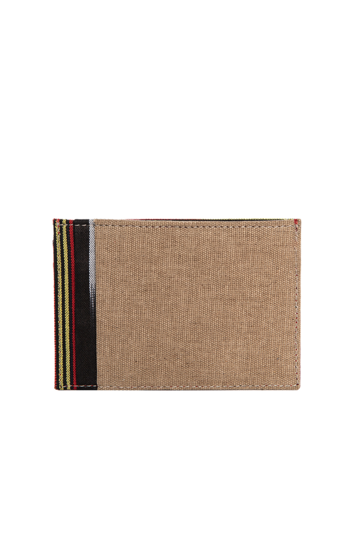 Kai & Vrosi K'ai & Vrosi Leather Canvas Cardholder In Brown
