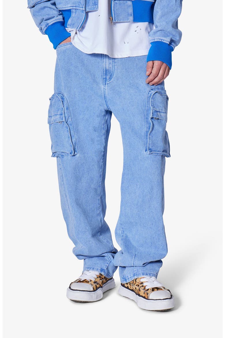 Ultra Baggy Feeling Blue Cargo Jeans, Alternate, color, BLUE