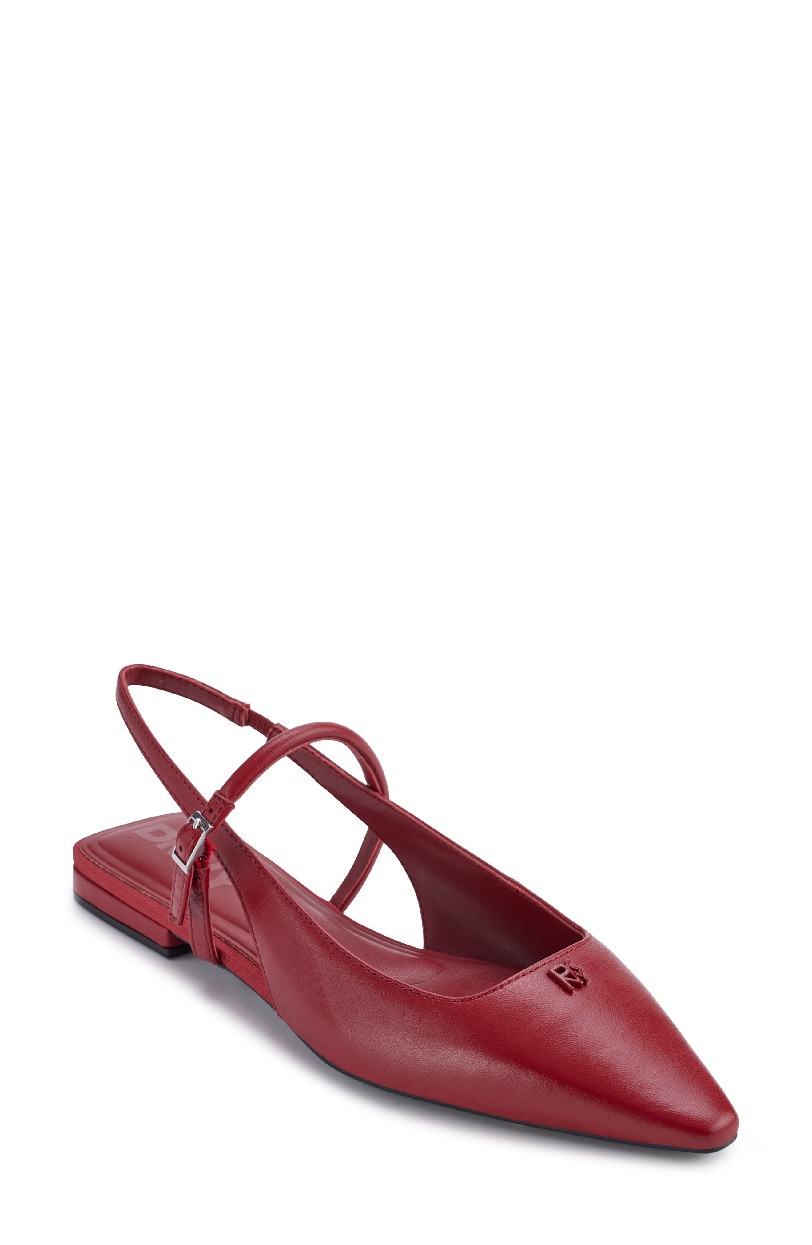 DKNY Cairo Slingback Pointed Toe Mary Jane Flat, Main, color, Ruby Red