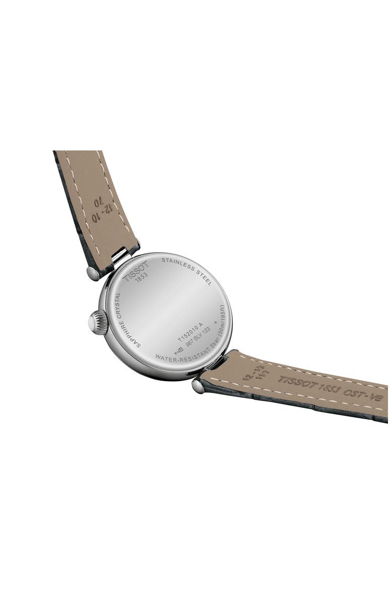 Desir Leather Strap Watch, 28mm, Alternate, color, BLACK