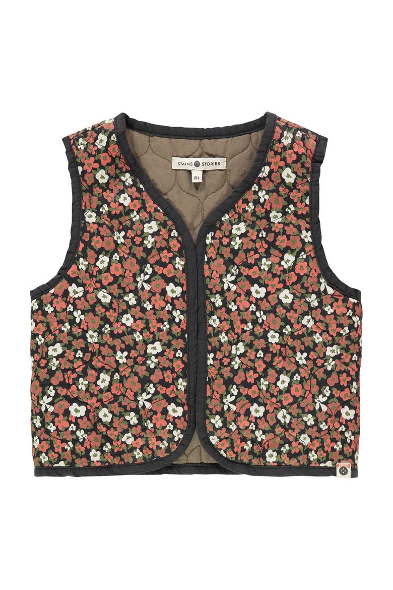 Reversible Floral Quilted Vest, Main, color, Multicolor
