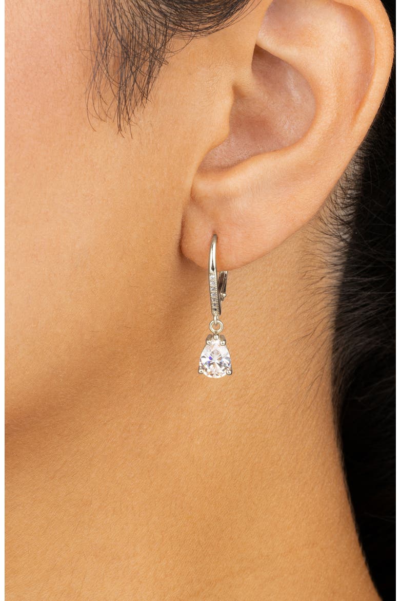 Angelica Pear Cut Cubic Zirconia Drop Earrings, Alternate, color, SILVER