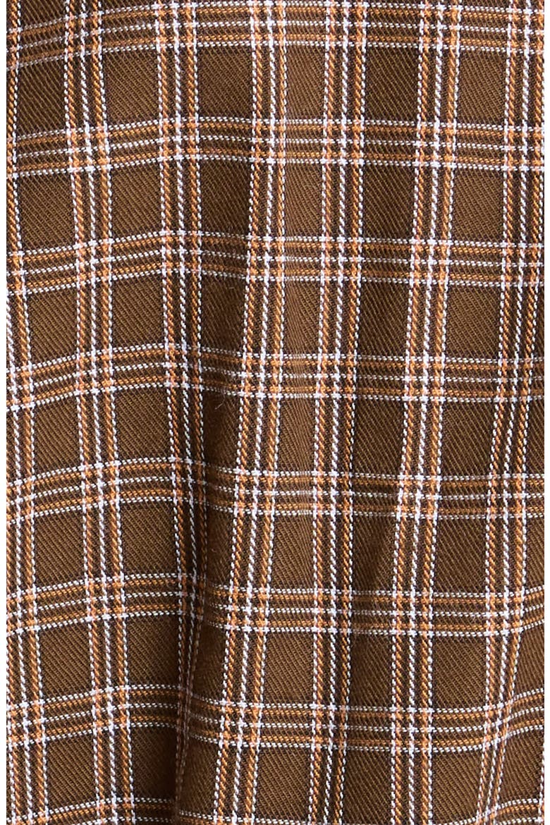 Plaid Double Peplum Top, Alternate, color, COLD BREW MULTI