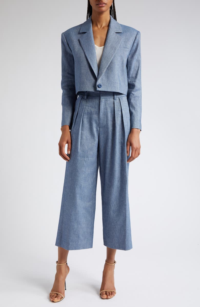 Alice + Olivia Pompey High Waist Culottes, Alternate, color, 