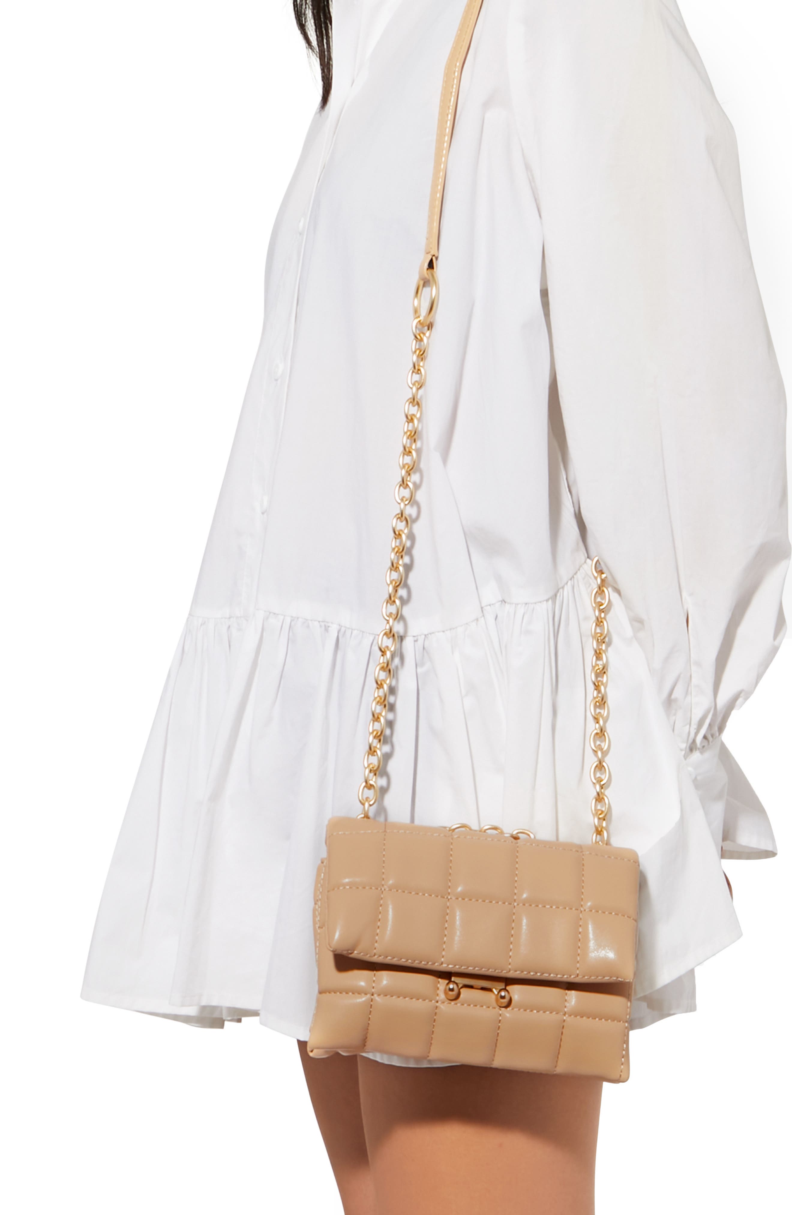 Small How We Slay Vegan Leather Shoulder Bag, Alternate, color, BEIGE
