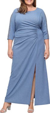 SL FASHIONS Sparkle Embellished Sleeve Gown