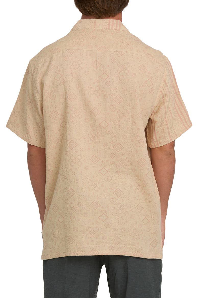 Garage Nashua Geo Pattern Cotton Camp Shirt, Alternate, color, OATMEAL