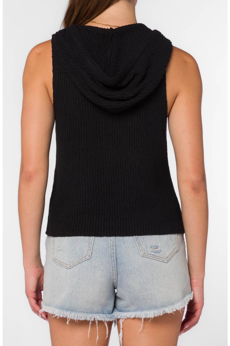 Marty Sleeveless Hooded Sweater, Alternate, color, BLACK