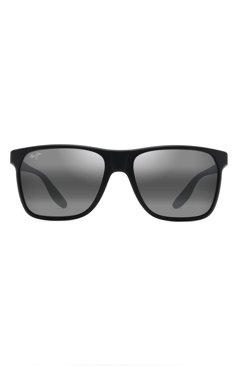 Maui Jim Pailolo 58mm PolarizedPlus2<sup>®</sup> Rectangular Sunglasses, Main, color, Black