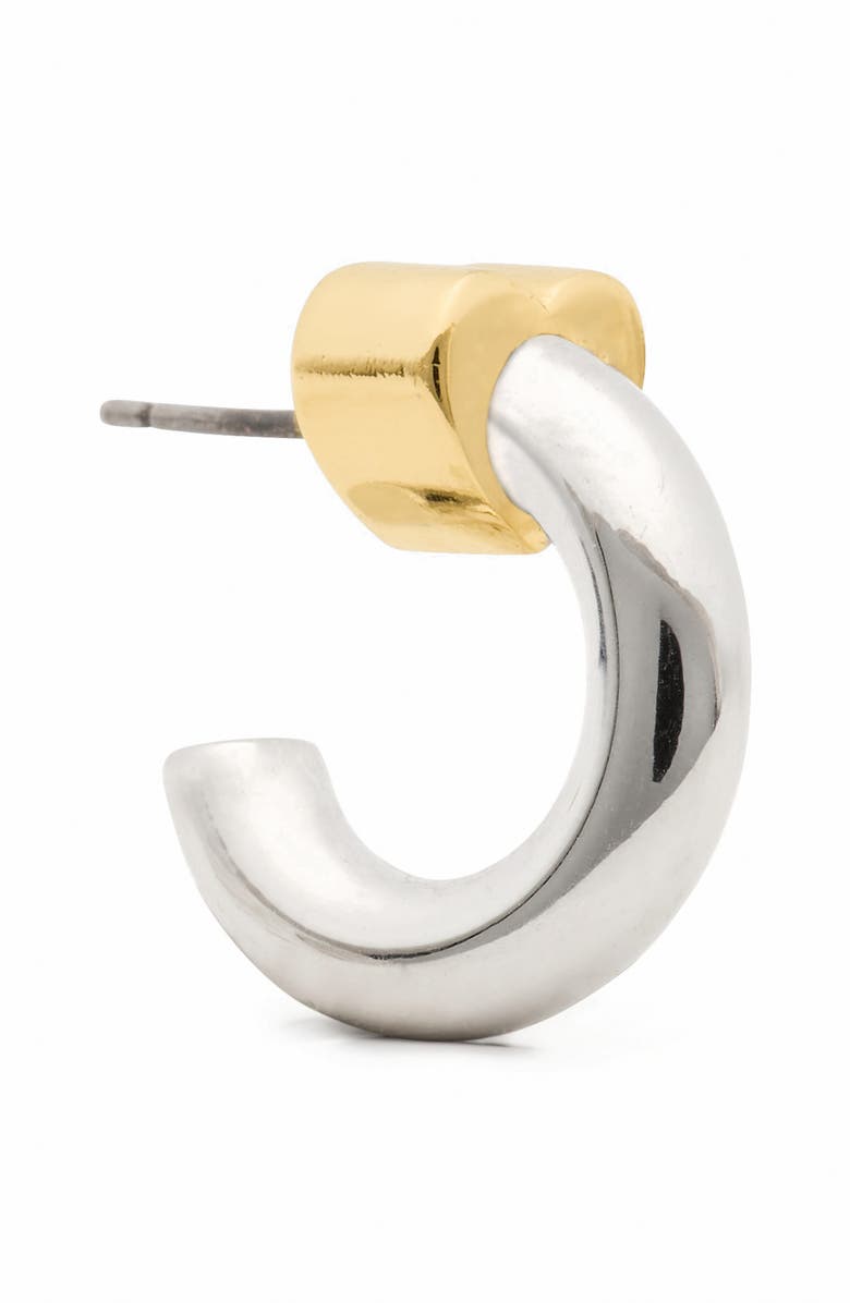 Kate Spade New York heart huggie hoop earrings, Alternate, color, Gold/ Silver