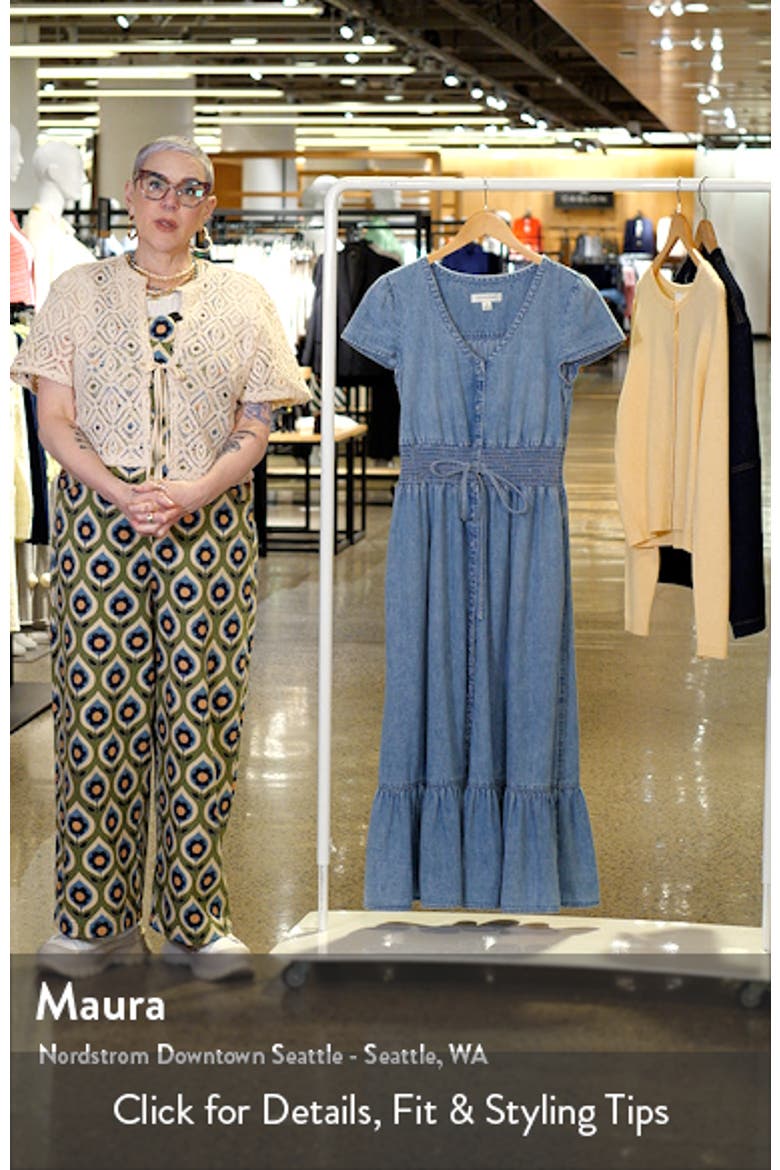 Smocked Waist Chambray Maxi Dress video
