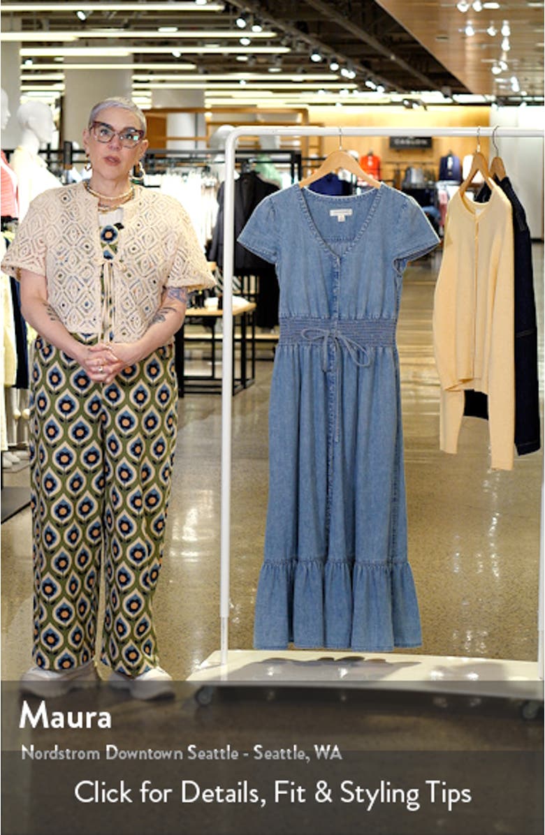 Smocked Waist Chambray Maxi Dress, sales video thumbnail