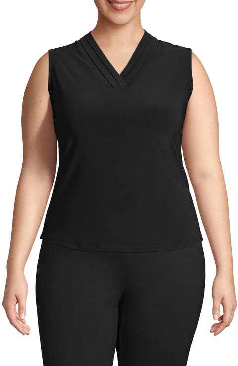 売れ筋商品|||アンクライン カットソー トップス レディース Plus Size Lace-Trim V-Neck Cap-Sleeve Top Anne Black Anne Klein Plus Size Lace-Trim V-Neck Cap-Sleeve Top - Macy's