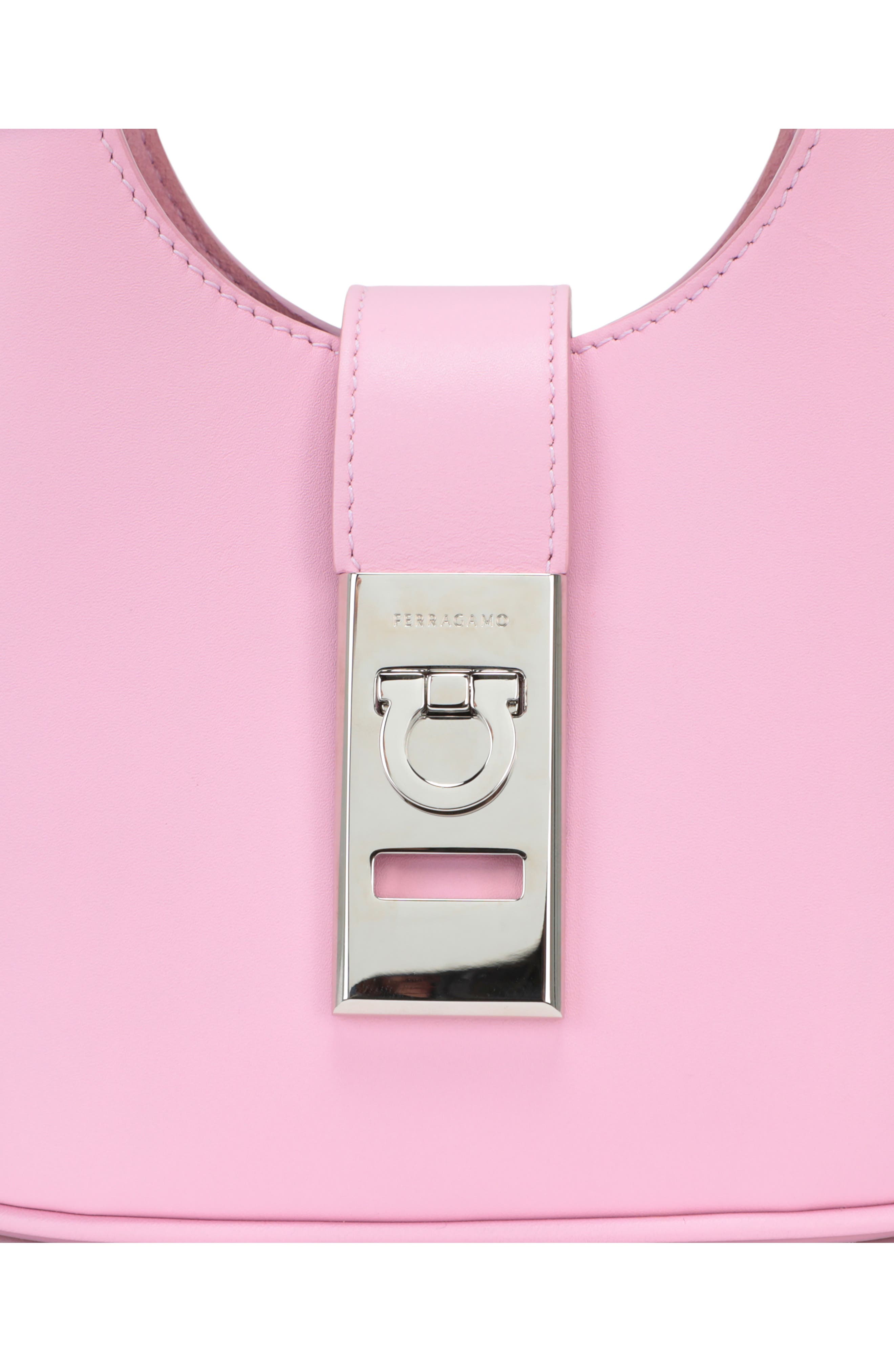 FERRAGAMO Gancio Leather Shoulder Bag, Alternate, color, 