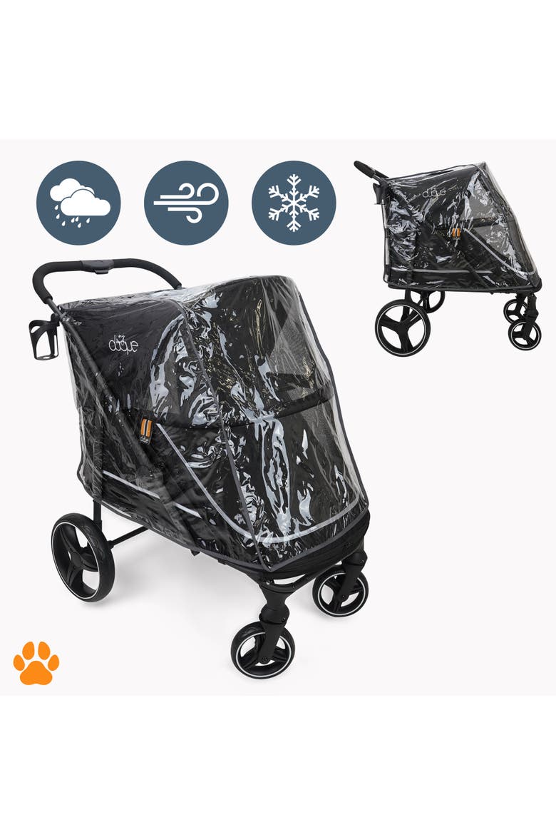 CHAMP Big Raincover Pet Stroller, 110 Pound Capacity, Alternate, color, Black