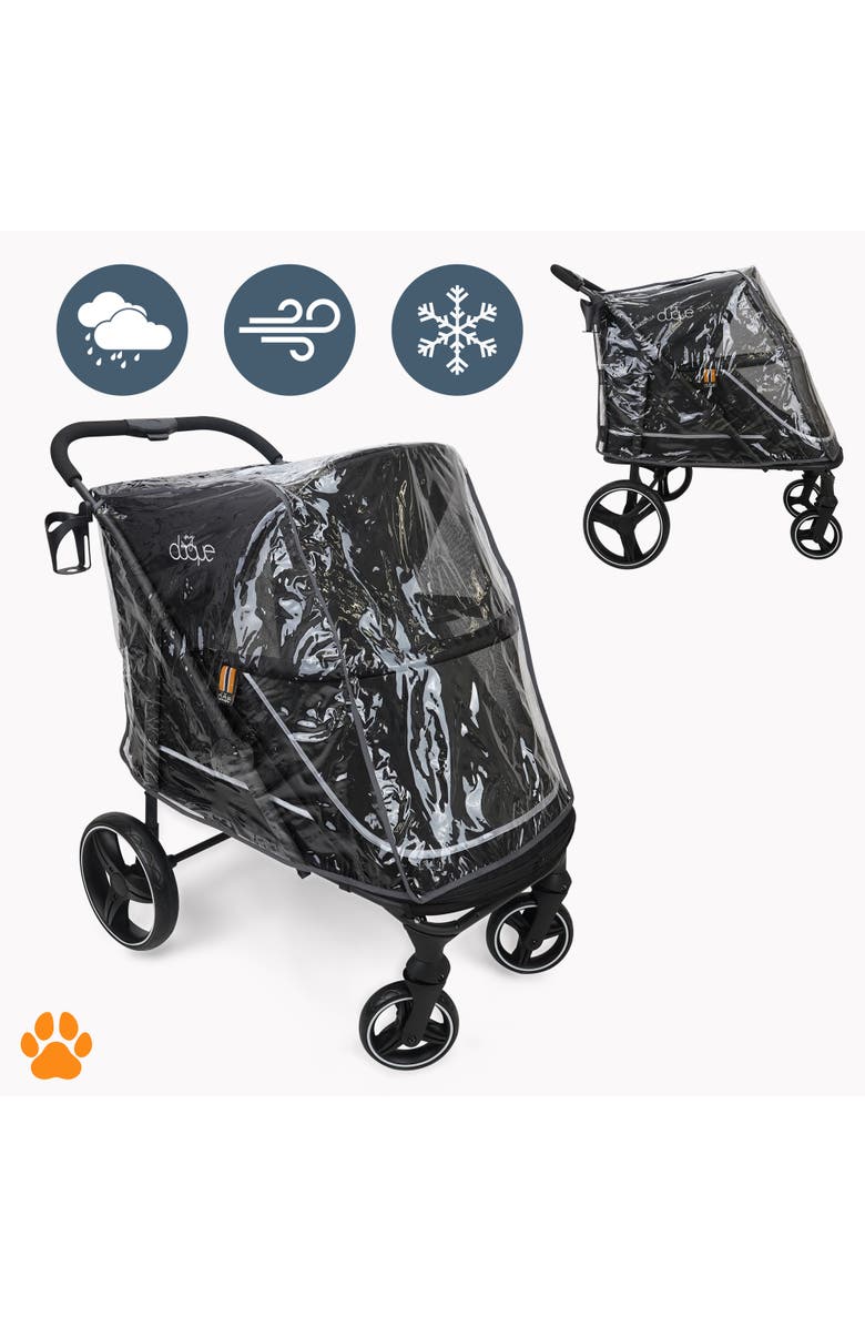 My Duque CHAMP Big Raincover Pet Stroller, 110 Pound Capacity, Alternate, color, Black