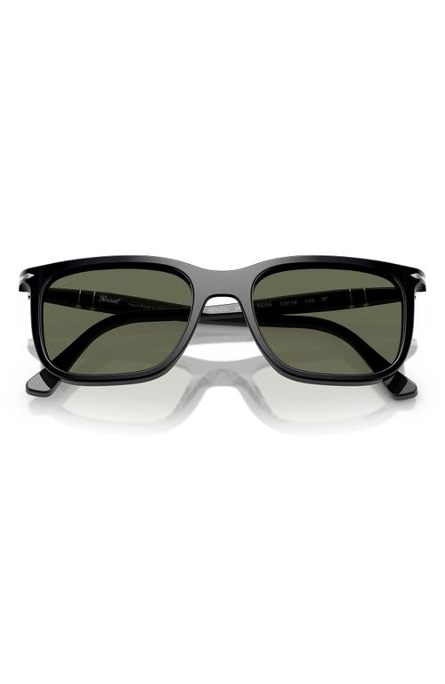 Persol 53mm Polarized Rectangular Sunglasses In Black