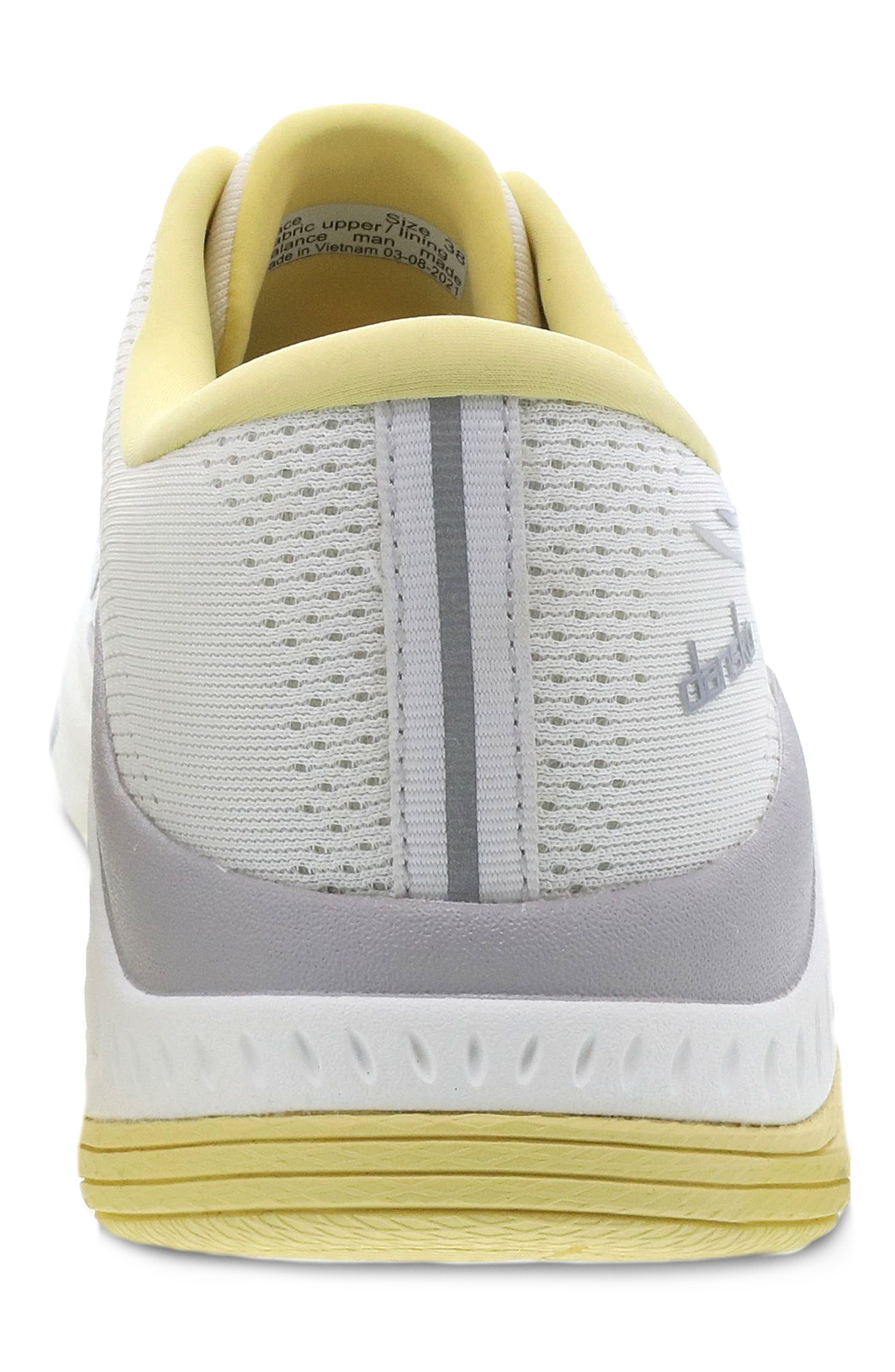 Dansko Pace Sneaker, Alternate, color, White/ Yellow Mesh