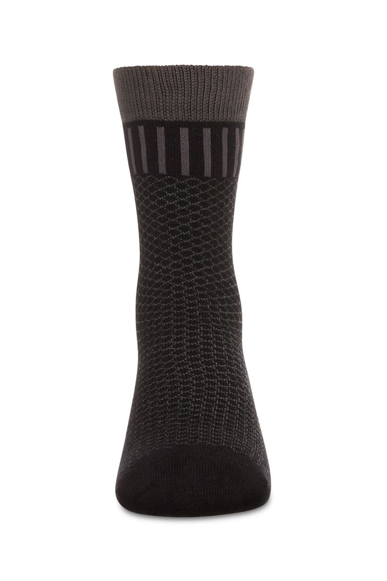 Geometric-Pattern Crew Sock, Alternate, color, Black