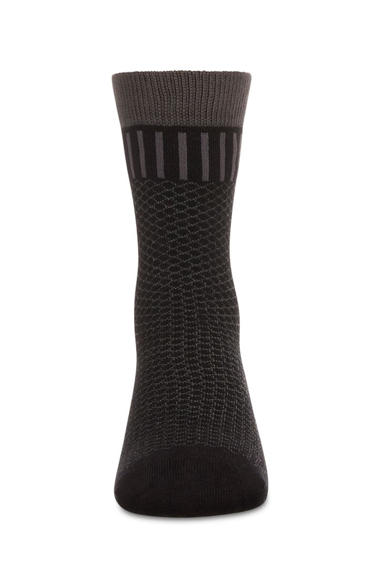 MeMoi Geometric-Pattern Crew Sock, Alternate, color, Black