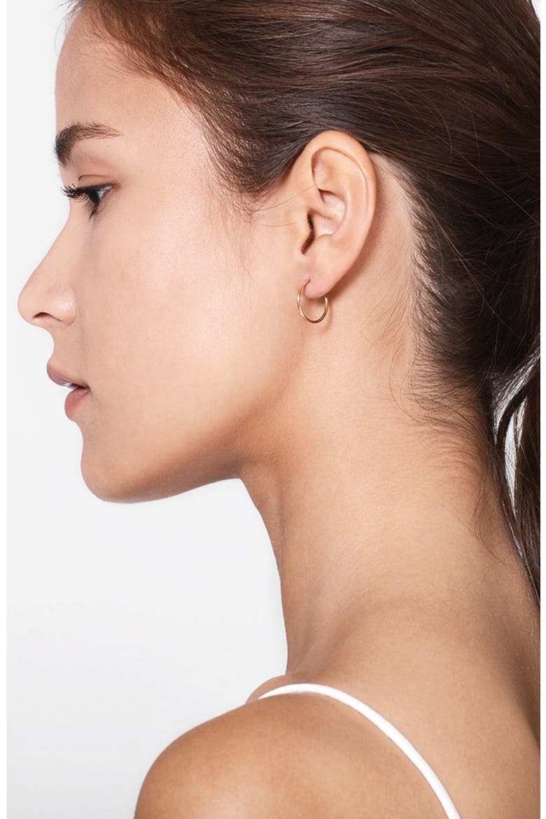 Clutch Hoop Earrings, Alternate, color, GOLD
