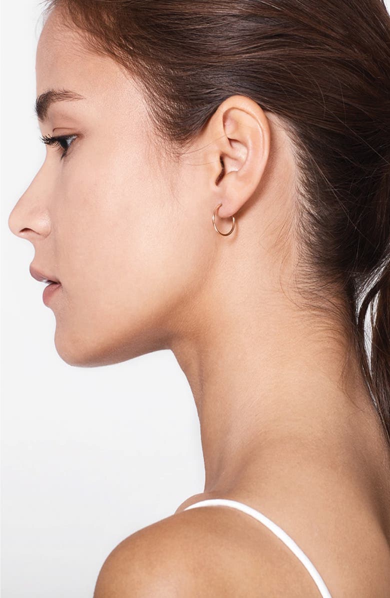 BEST SILVER Clutch Hoop Earrings, Alternate, color, Gold