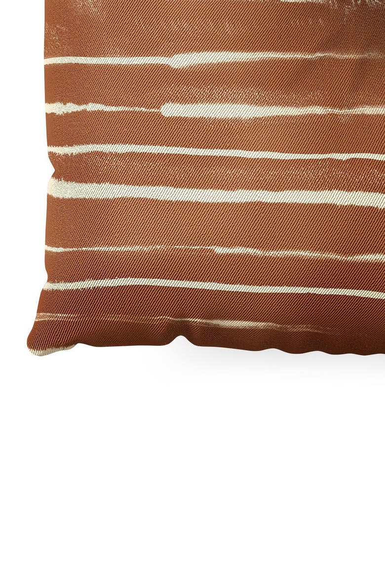 Ninola Design Ink Stripes Terracota Square Floor Pillow, Alternate, color, MULTI