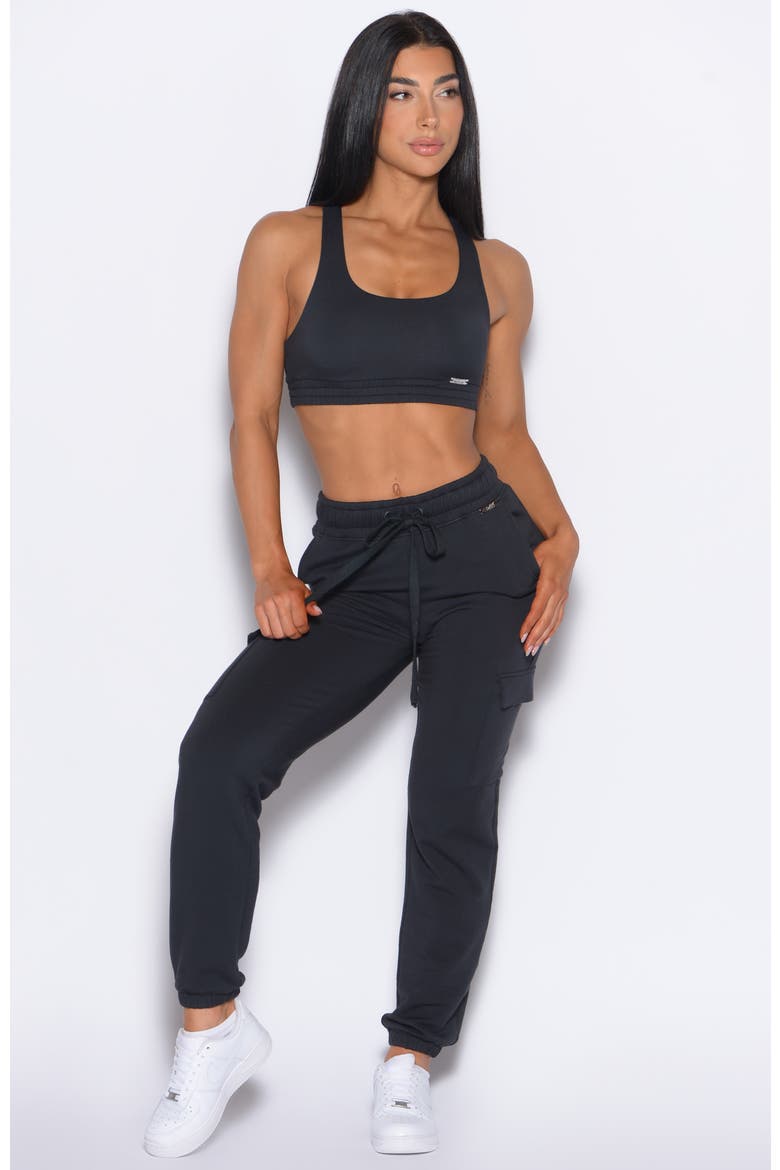 Sweat Lounge Bra, Alternate, color, Vintage Black