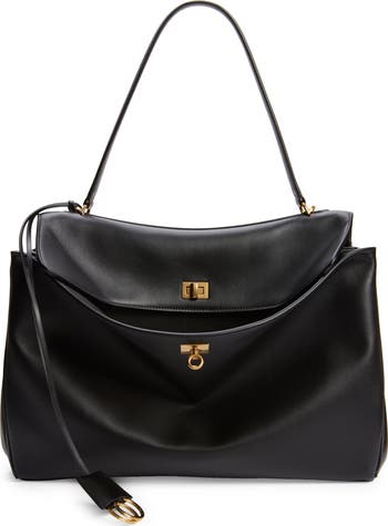 【関税&送料込】Balenciaga Black Leather Rodeo Shoulder Bag Rodeo Medium leather shoulder bag in black - Balenciaga