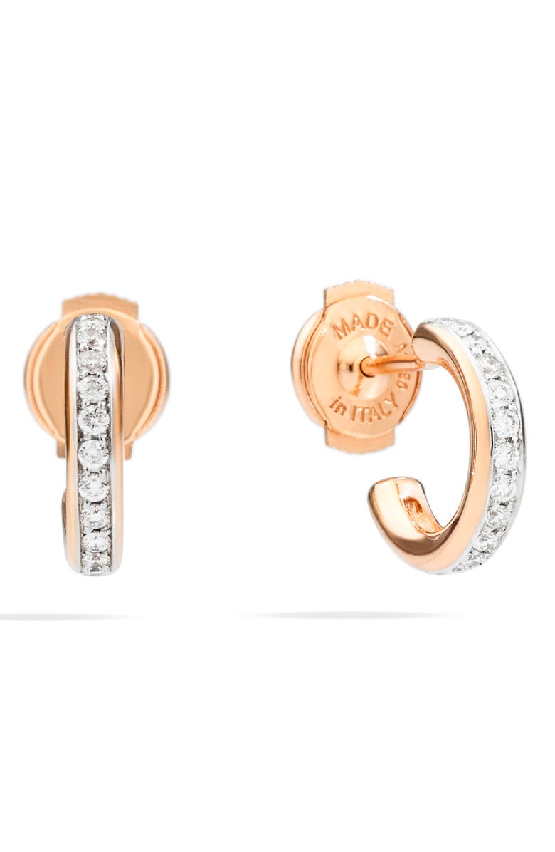 Pomellato Iconica Diamond Huggie Hoop Earrings, Main, color, 