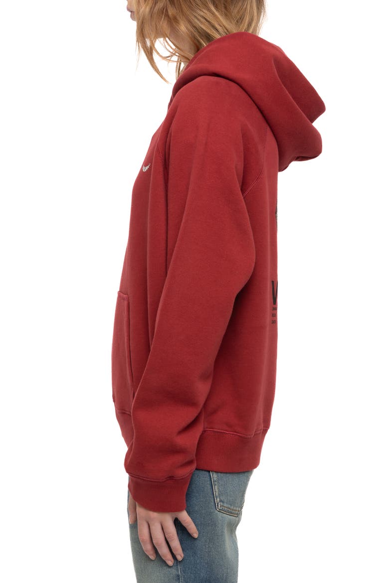 Georgy Mo Tour Lips Strass Hoodie, Alternate, color, CHERRY