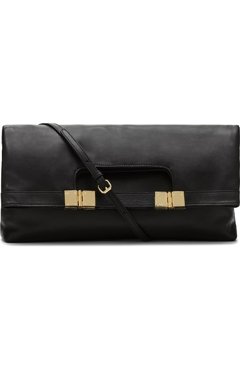 Vince Camuto 'Allie' Leather Foldover Clutch, Main, color,