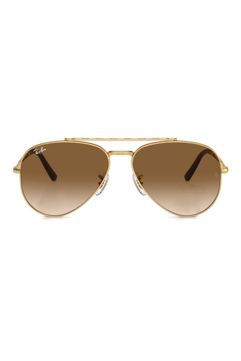 New Aviator 58mm Gradient Sunglasses, Main, color, GOLD FLASH