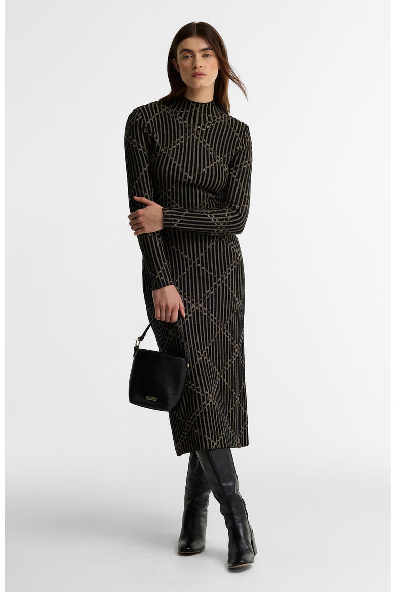 Adina Jacquard Knit Midi Dress, Alternate, color, BLACK MULTI