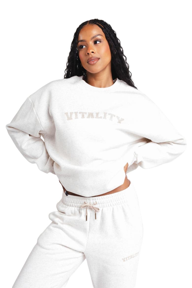 Cozy Uni Crew, Alternate, color, Oat Marl (Varsity)