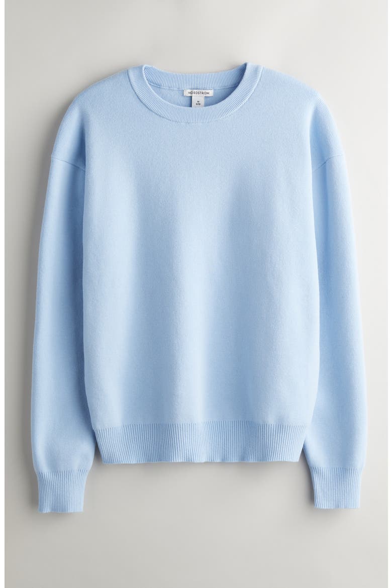 Relaxed Fit Crewneck Cotton Blend Sweater, Main, color, BLUE THREAD