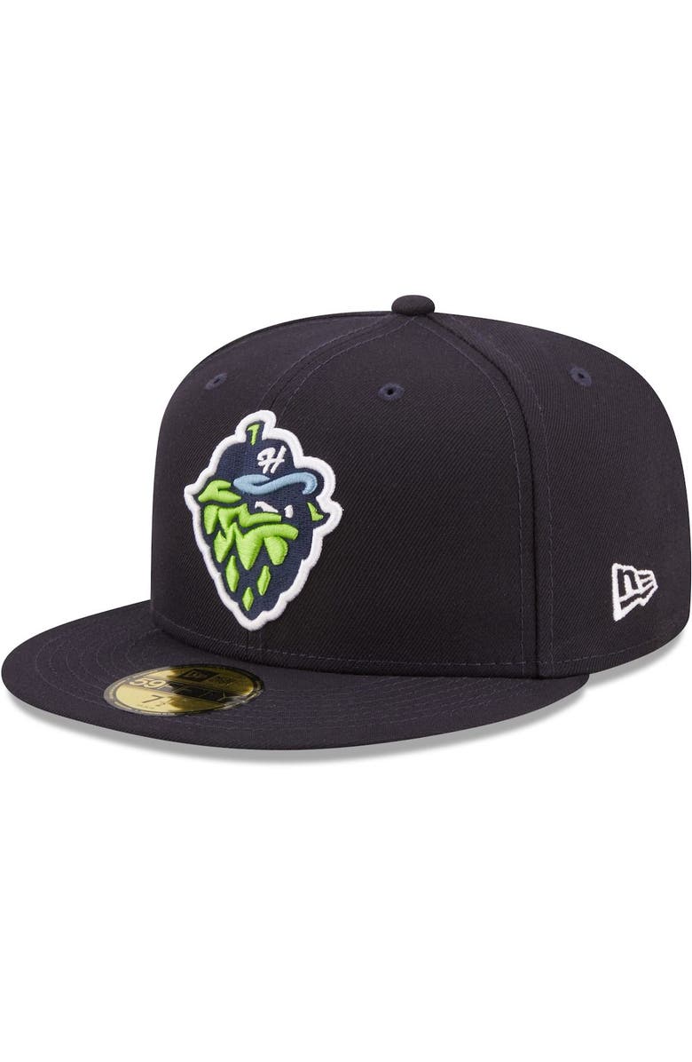New Era Men's New Era Navy Hillsboro Hops Authentic Collection 59FIFTY Fitted Hat, Main, color, Navy