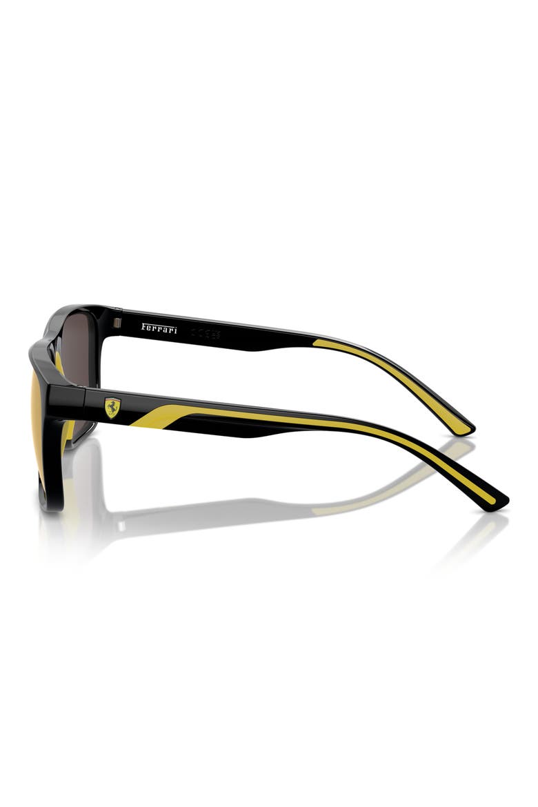 59mm Mirrored Square Sunglasses, Alternate, color, BLACK