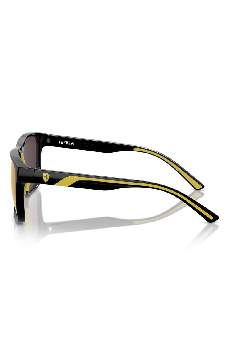 Scuderia Ferrari 59mm Mirrored Square Sunglasses, Alternate, color, Black