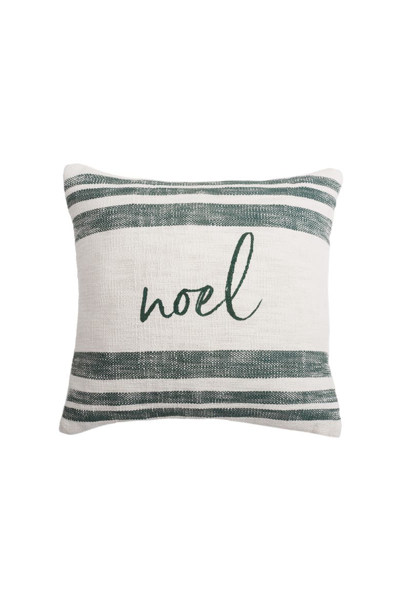 Morgan Christmas Holiday Striped Decorative Euro Pillow Collection, Main, color, Green