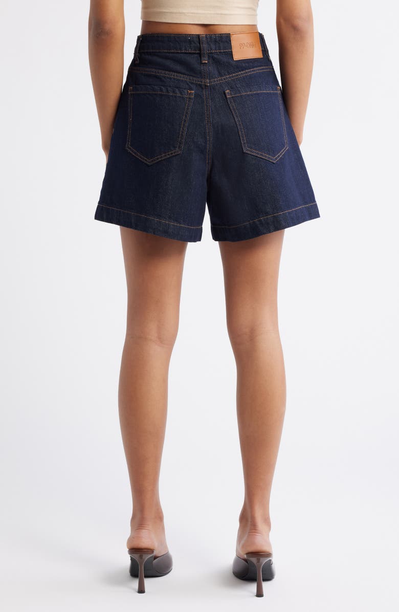 Princess Polly Whitaker High Waist Denim Shorts, Alternate, color, Dark Denim