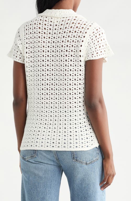 Cyrus Open Stitch Polo In White