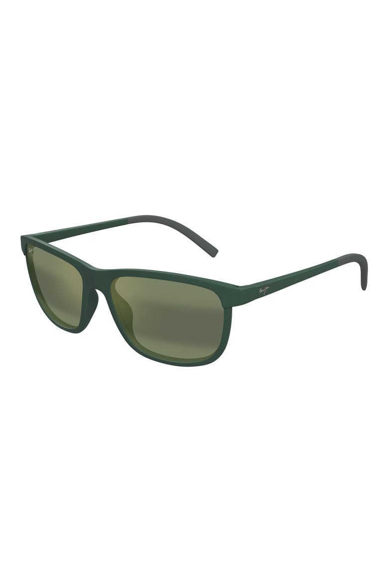 Lele Kawa 58mm PolarizedPlus2® Square Sunglasses, Alternate, color, GREEN/ MAUI HT