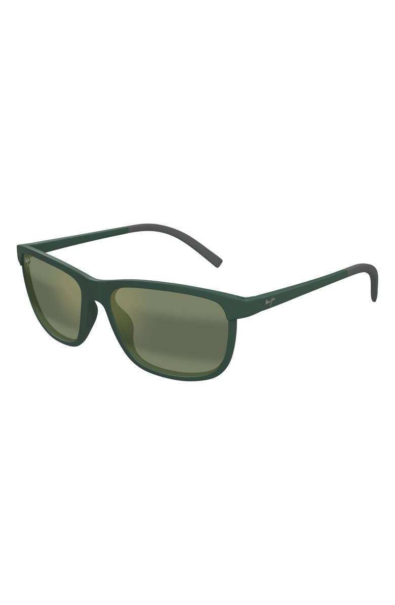 Maui Jim Lele Kawa 58mm PolarizedPlus2<sup>®</sup> Square Sunglasses, Alternate, color, Green/ Maui Ht