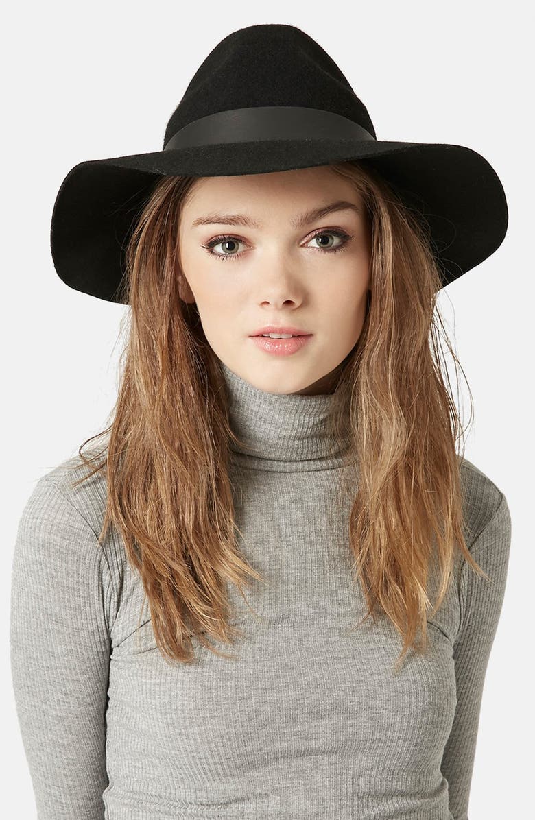 Topshop Wide Brim Fedora, Alternate, color,